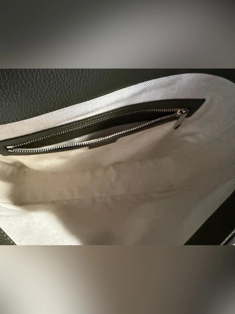 Gucci Dark Green Embossed GG Leather Messenger Bag